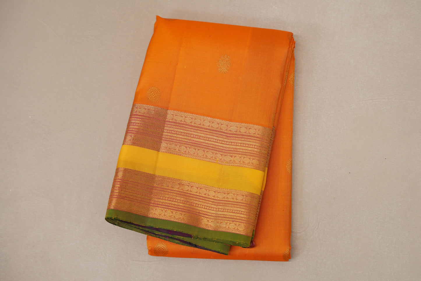 Mango Yellow Vintage Kanjivaram Silk Saree