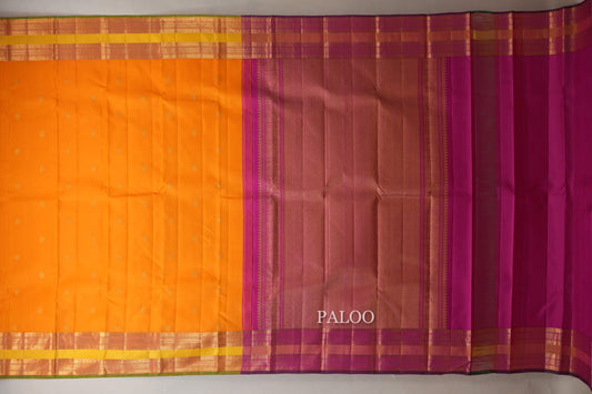 Mango Yellow Vintage Kanjivaram Silk Saree Paloo