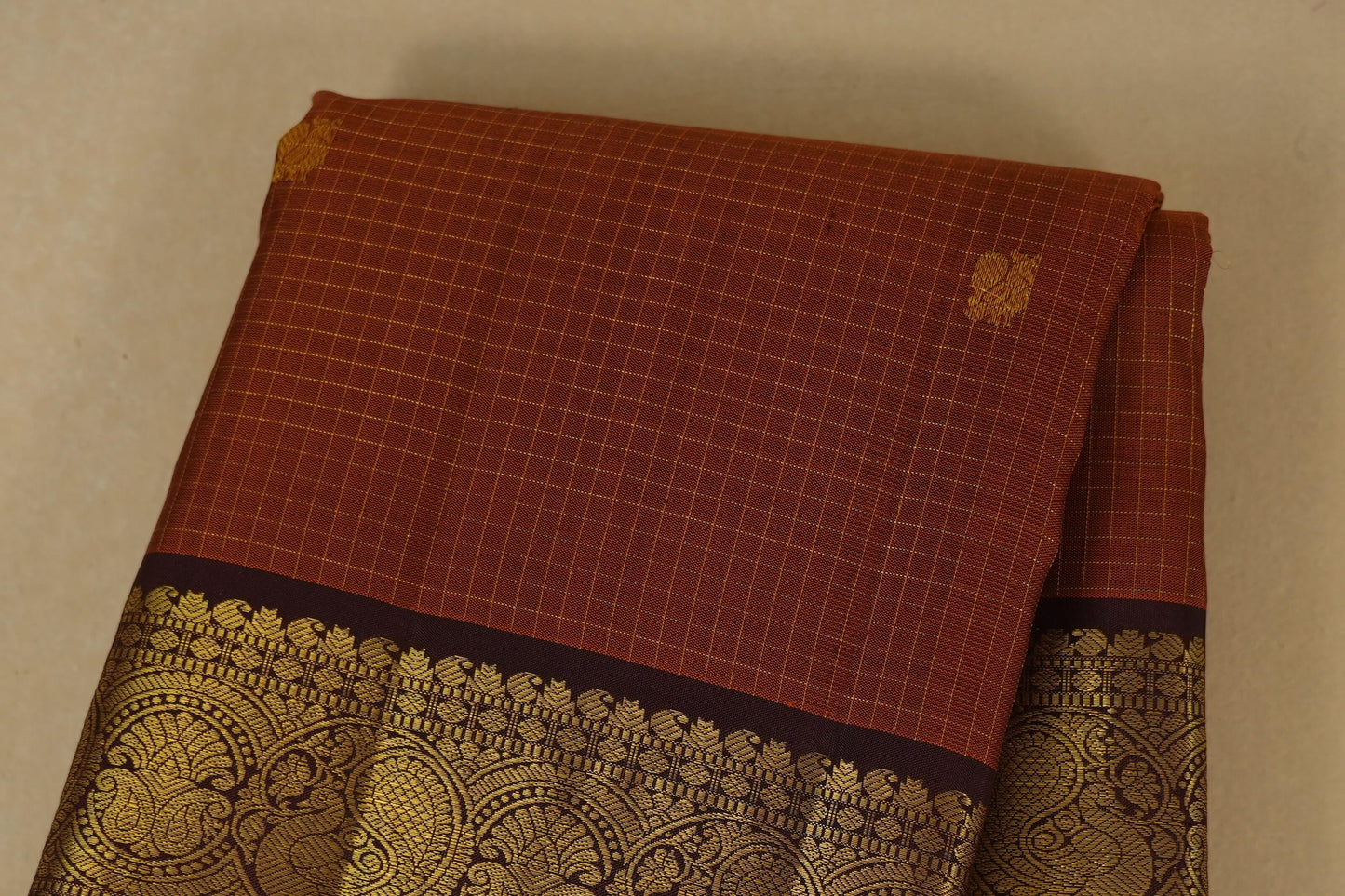 Checked vintage kanjivaram silk saree