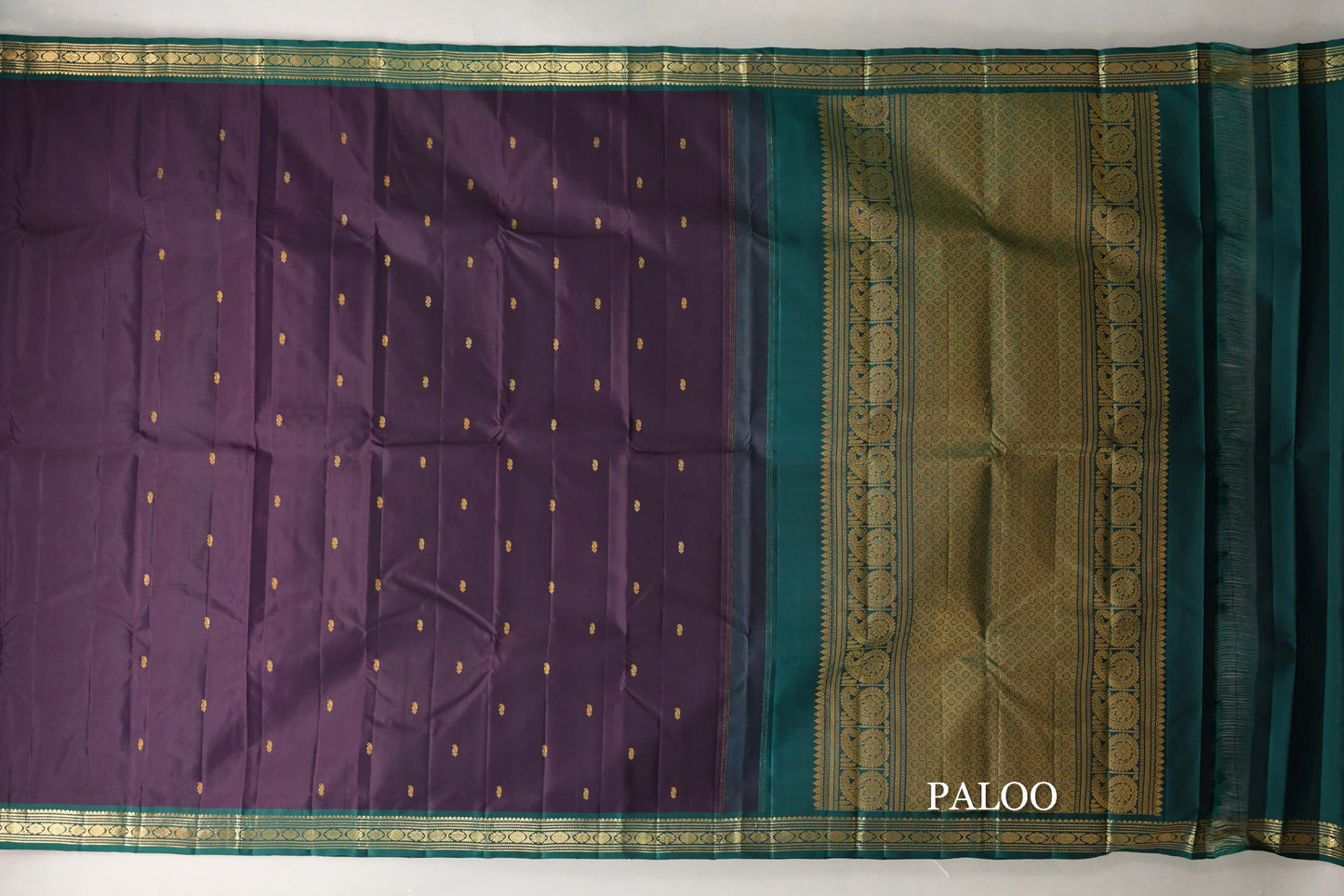 Kanchana Brown with Emerald Green Borders Vintage Kanjivaram Silk Saree paloo