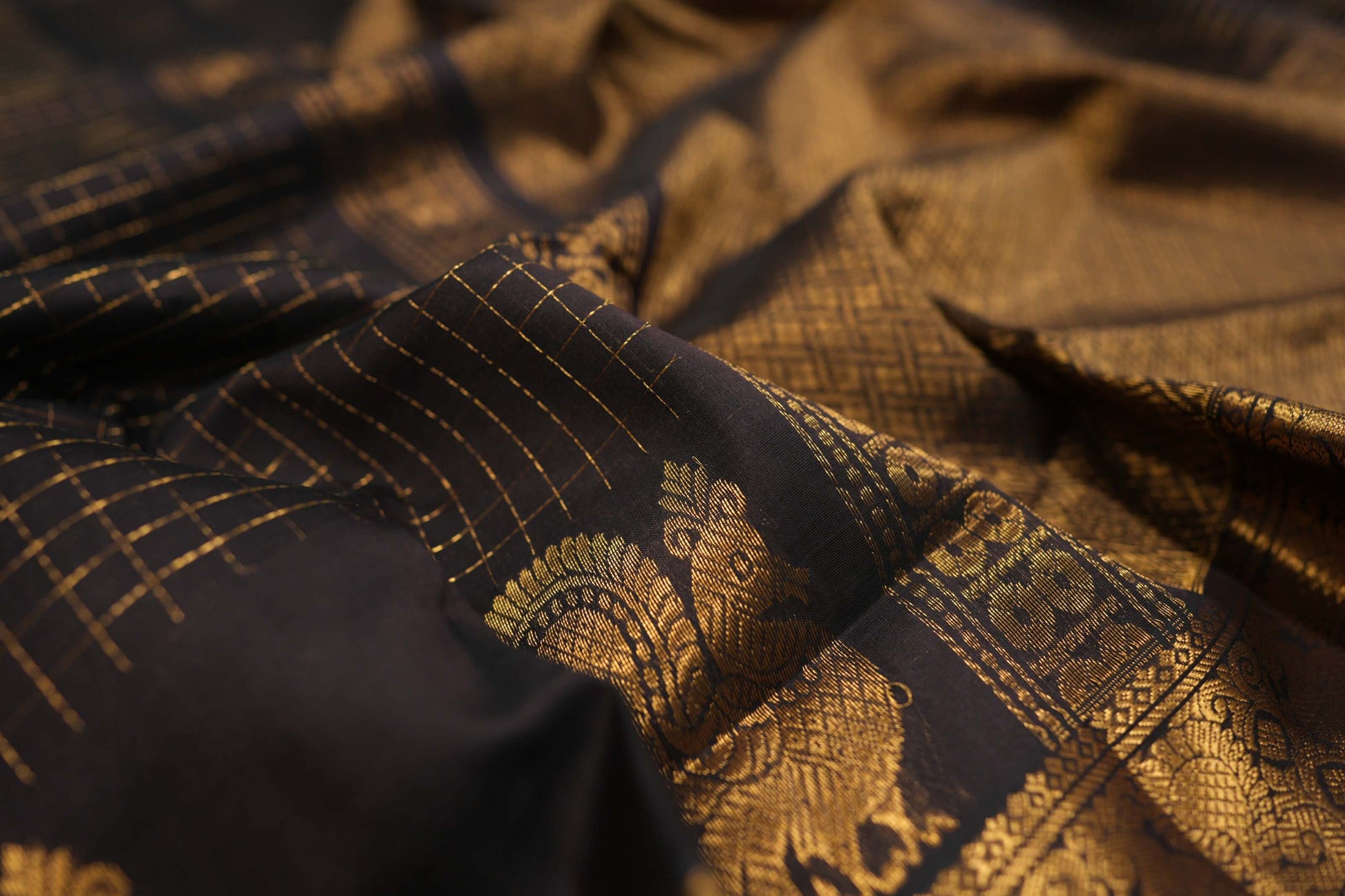 Deep Plum Brown Silk Cotton Saree  zoom