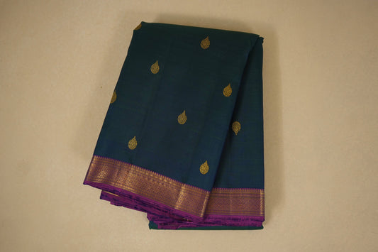 Peacock green vintage kanjivaram silk saree