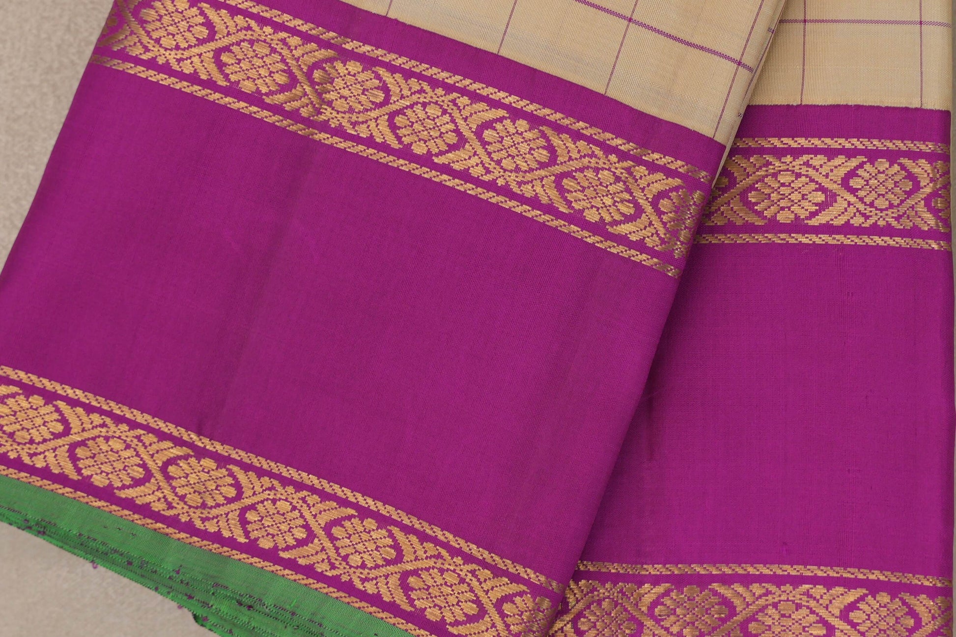 Sandal Beige Vintage Kanjivaram Silk Saree border