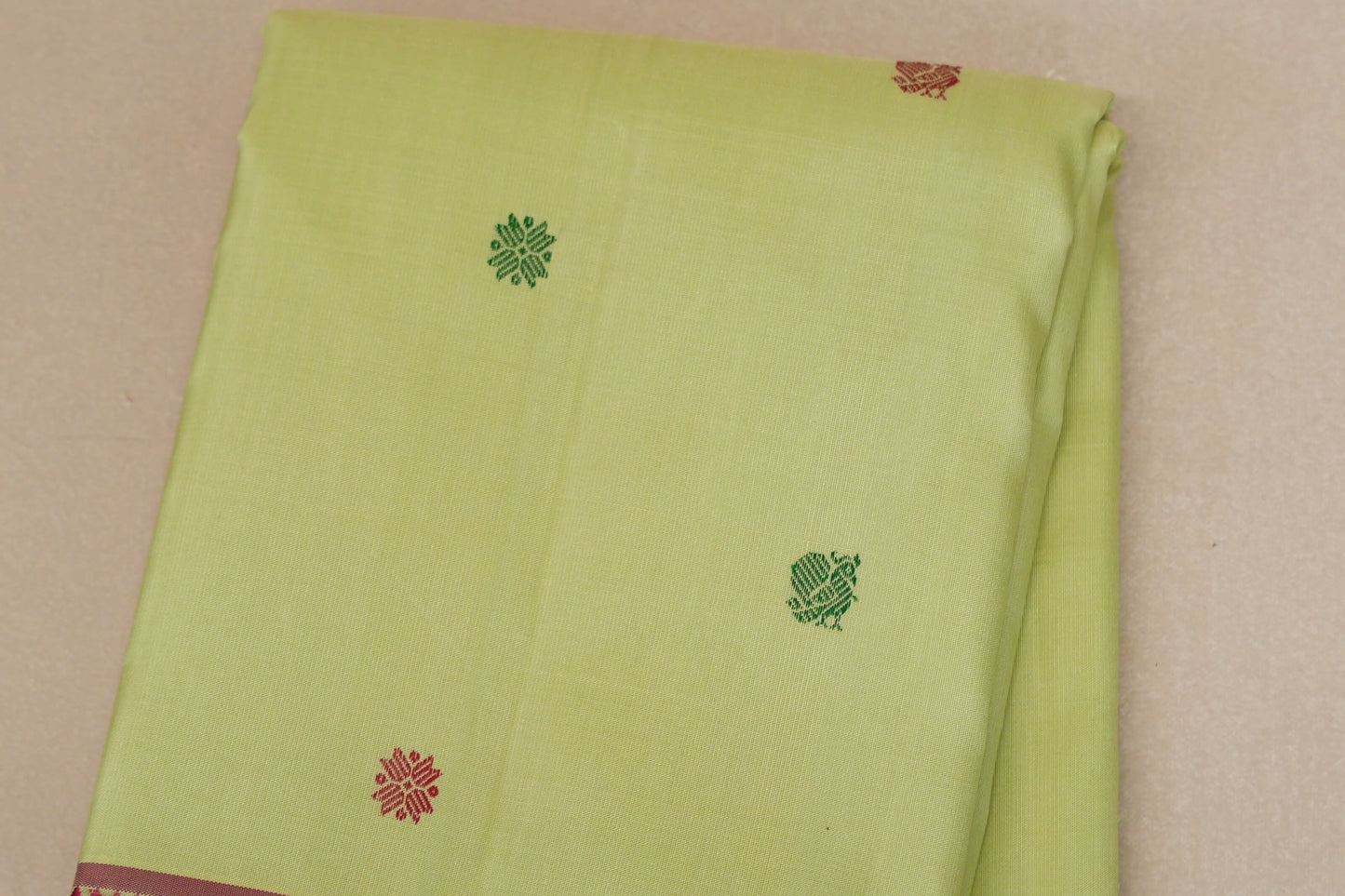 Pista Green Thread Woven Vintage Kanjivaram Silk Saree  body zoom