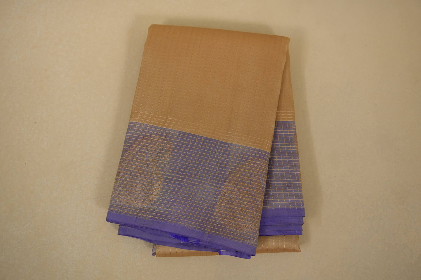 Beige light weight kanchipuram silk saree