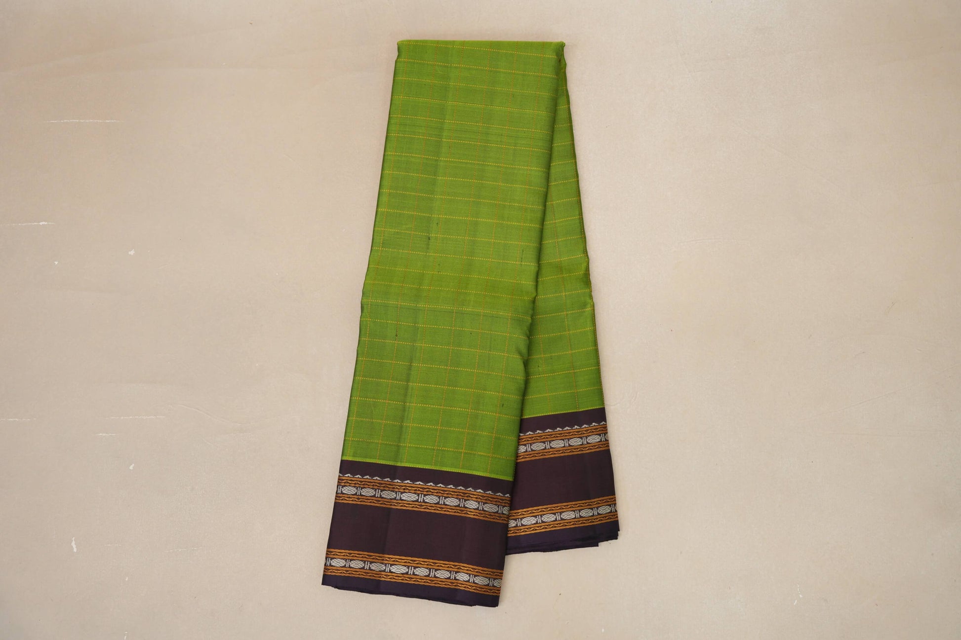 Parrot Green Thread Woven Vintage Kanjivaram Silk Saree online