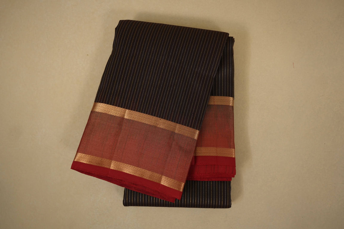 Brown light weight kanchipuram silk saree