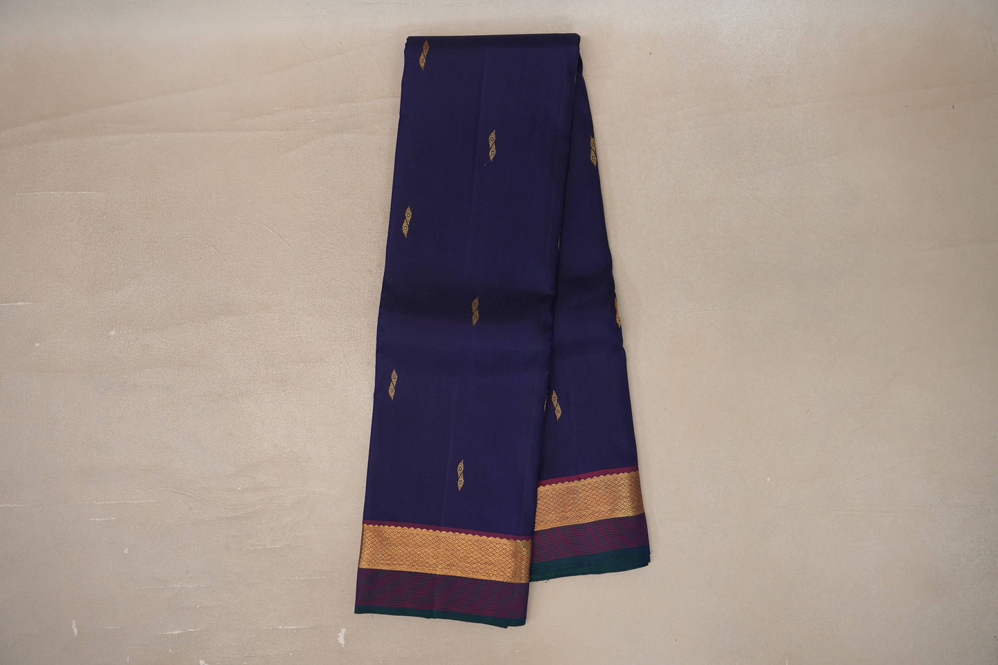 Online Deep Blue Vintage Kanjivaram Silk Saree