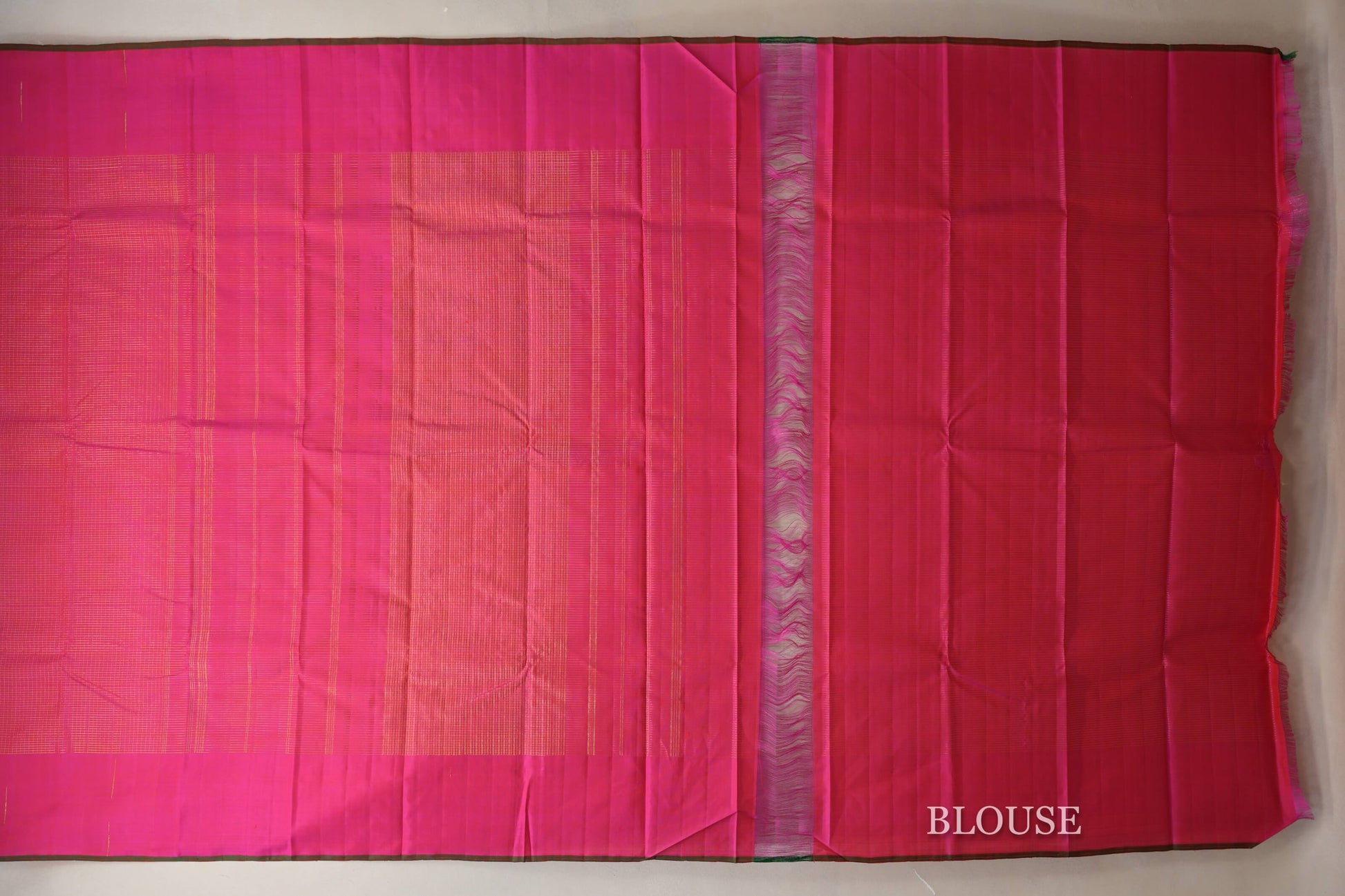 Rani Pink Vintage Kanjivaram Silk Saree blouse