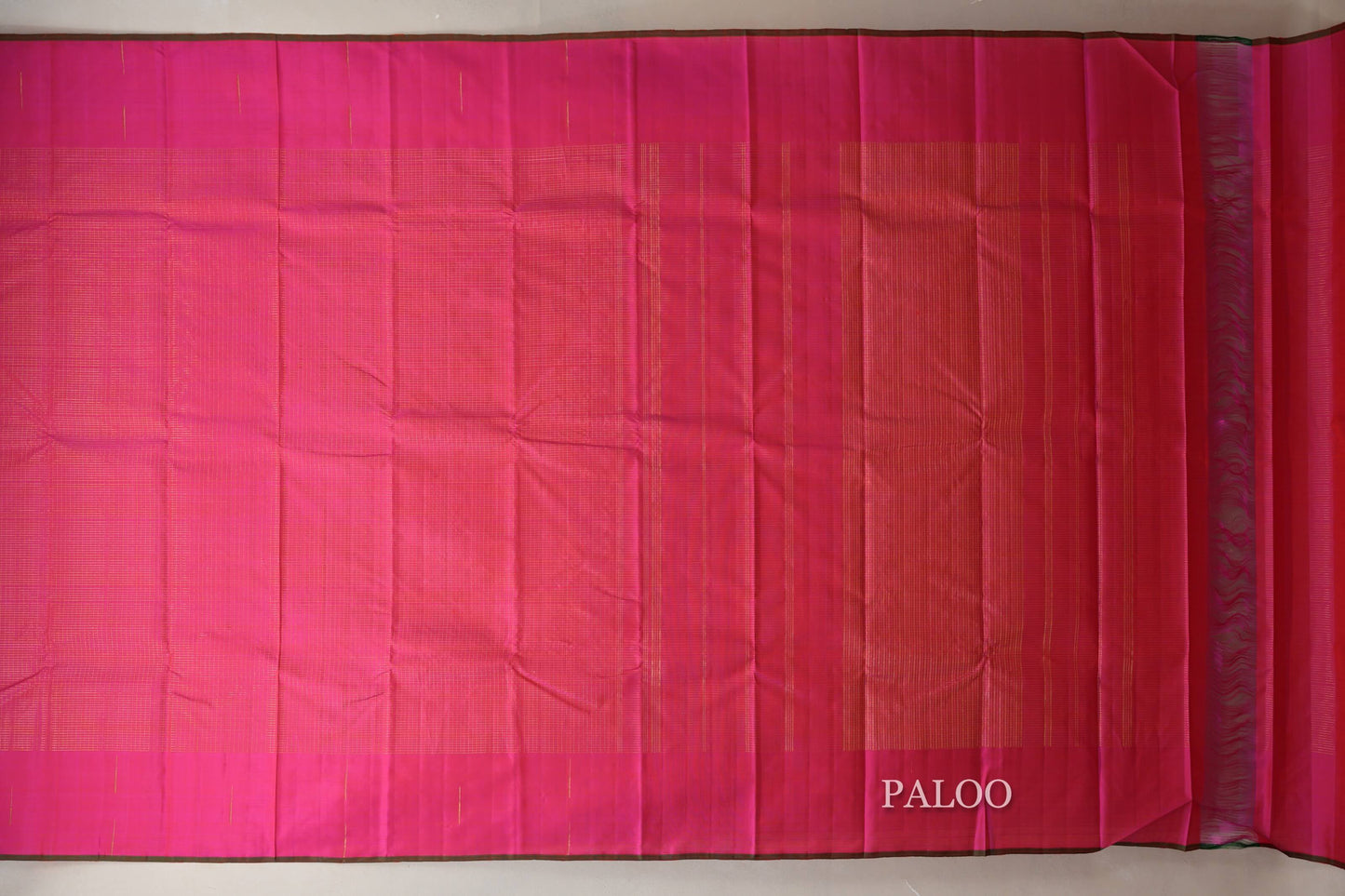 Rani Pink Vintage Kanjivaram Silk Saree paloo