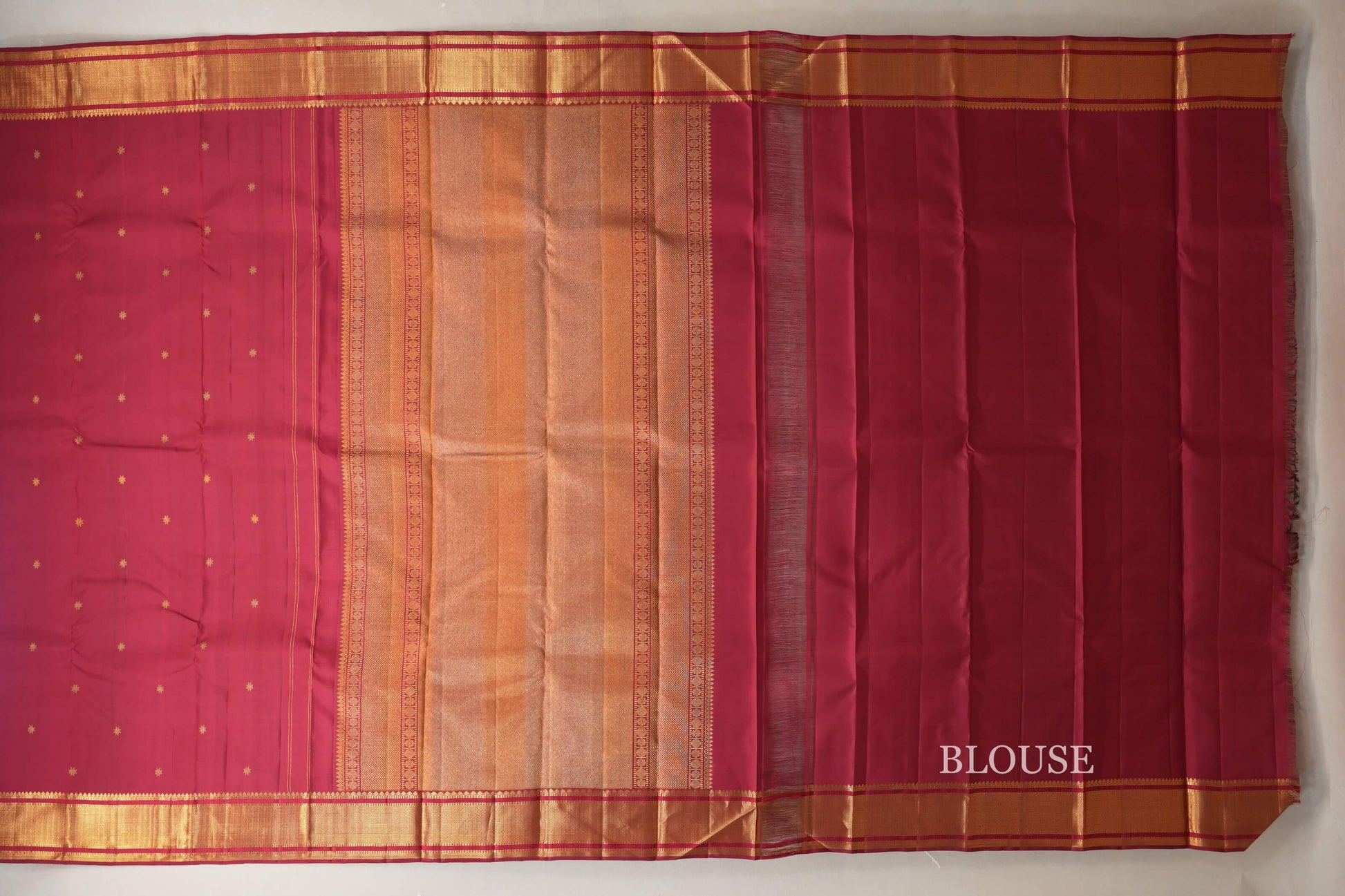 Reddish Maroon Vintage Kanjivaram Silk Saree  blouse