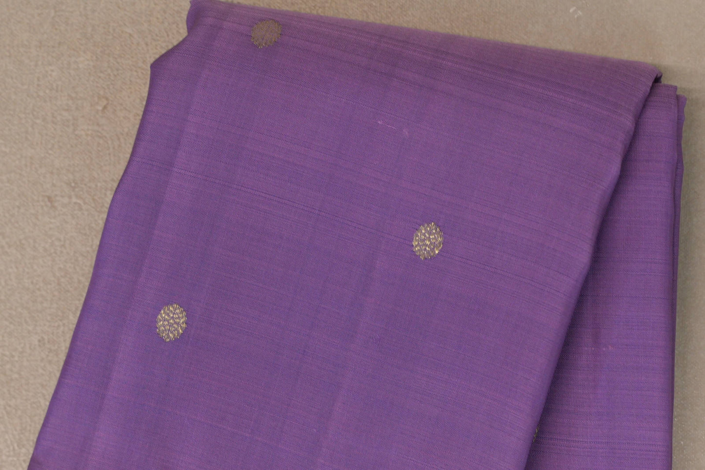 Lavender Purple with Turquoise Blue Borders Vintage Kanjivaram Silk Saree body