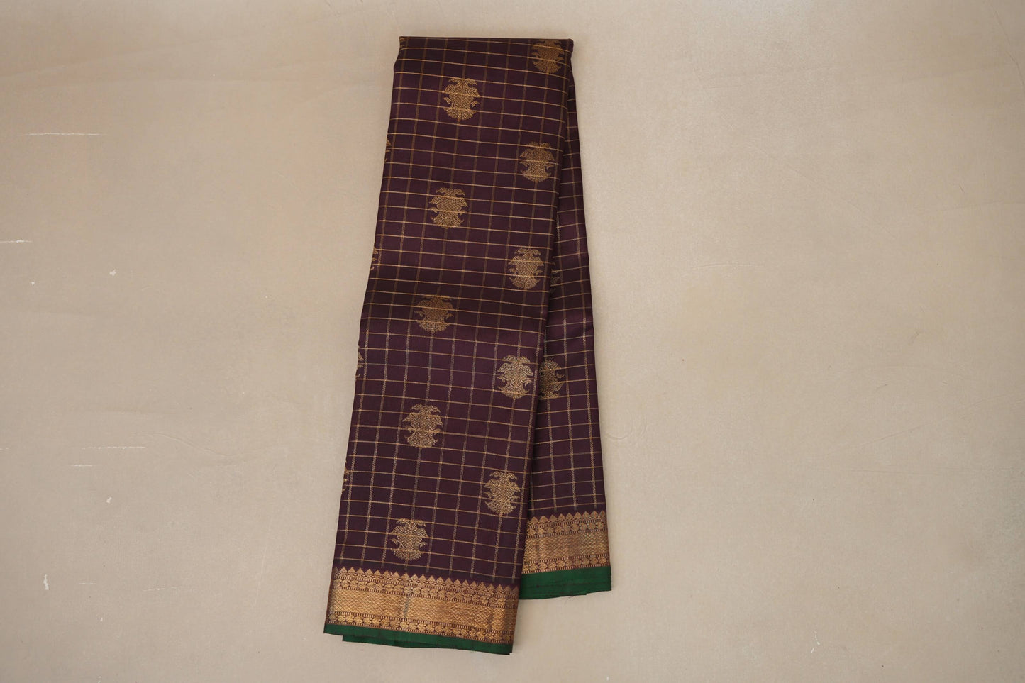 Deep Plum Brown Heirloom Kanjivaram Silk Saree online