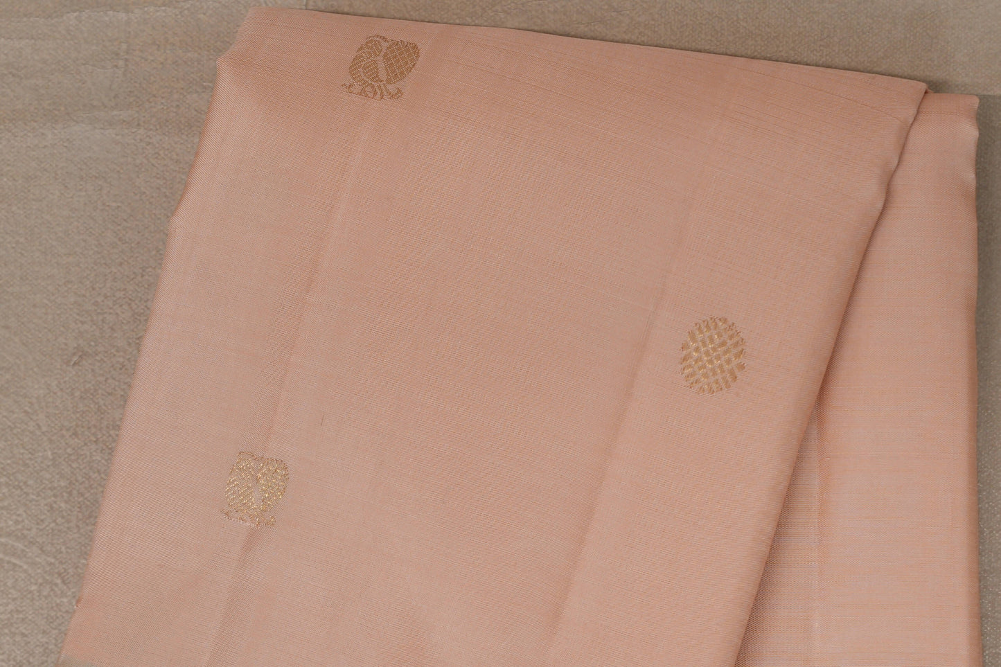 Light Peach with Light Aqua Blue Borders Vintage Kanjivaram Silk Saree body