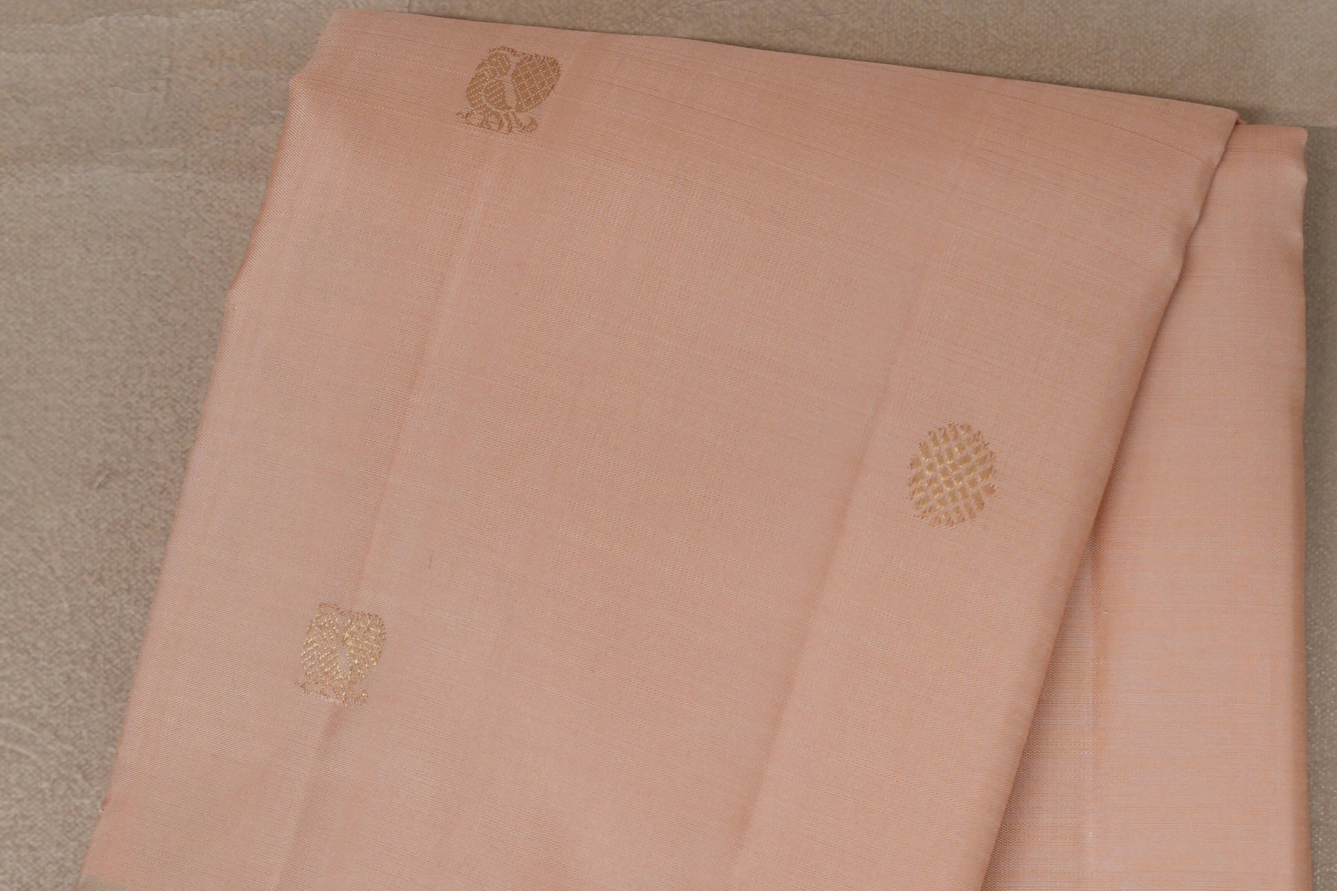 Light Peach with Light Aqua Blue Borders Vintage Kanjivaram Silk Saree body