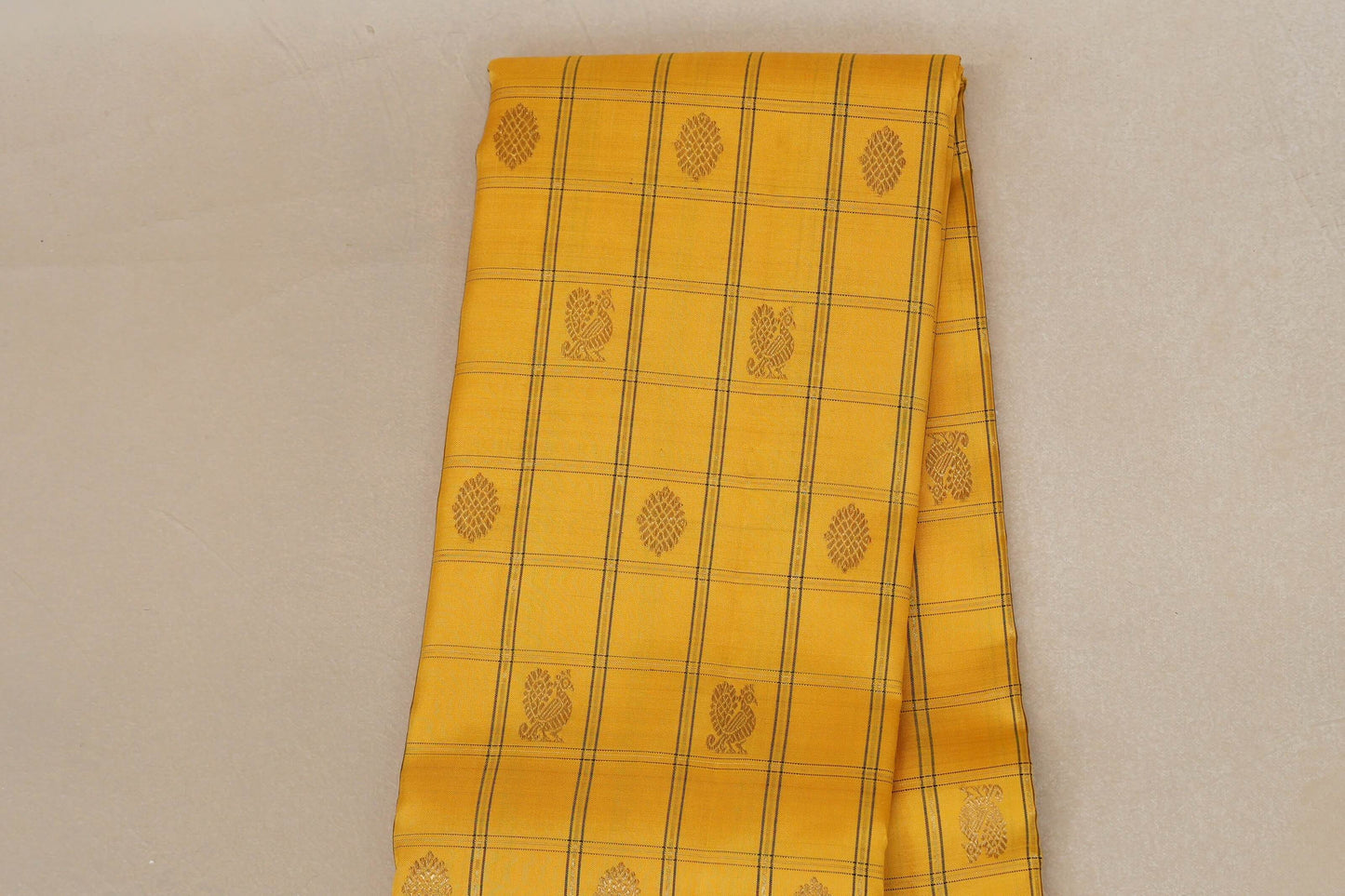 Mango Yellow Heirloom Kanjivaram Silk Saree  body zoom