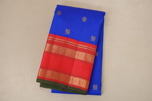 Folded Royal Blue Heirloom Kanjivaram Silk Saree