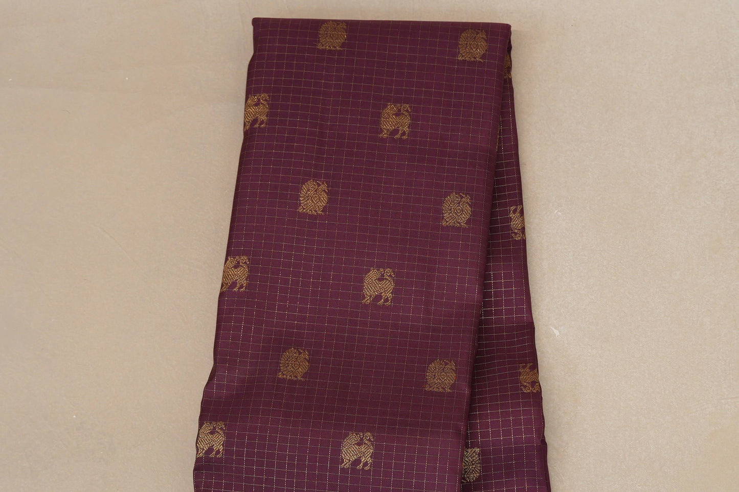 Deep Plum Heirloom Kanjivaram Silk Saree body zoom