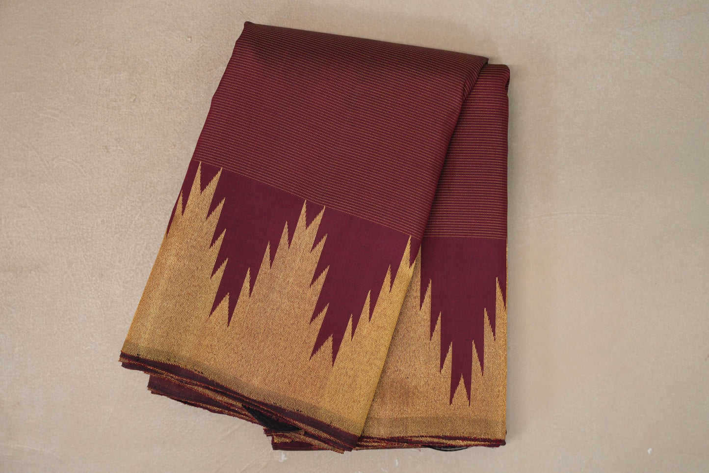 Deep Maroon Vintage Kanjivaram Silk Saree by Shreenivas Silks