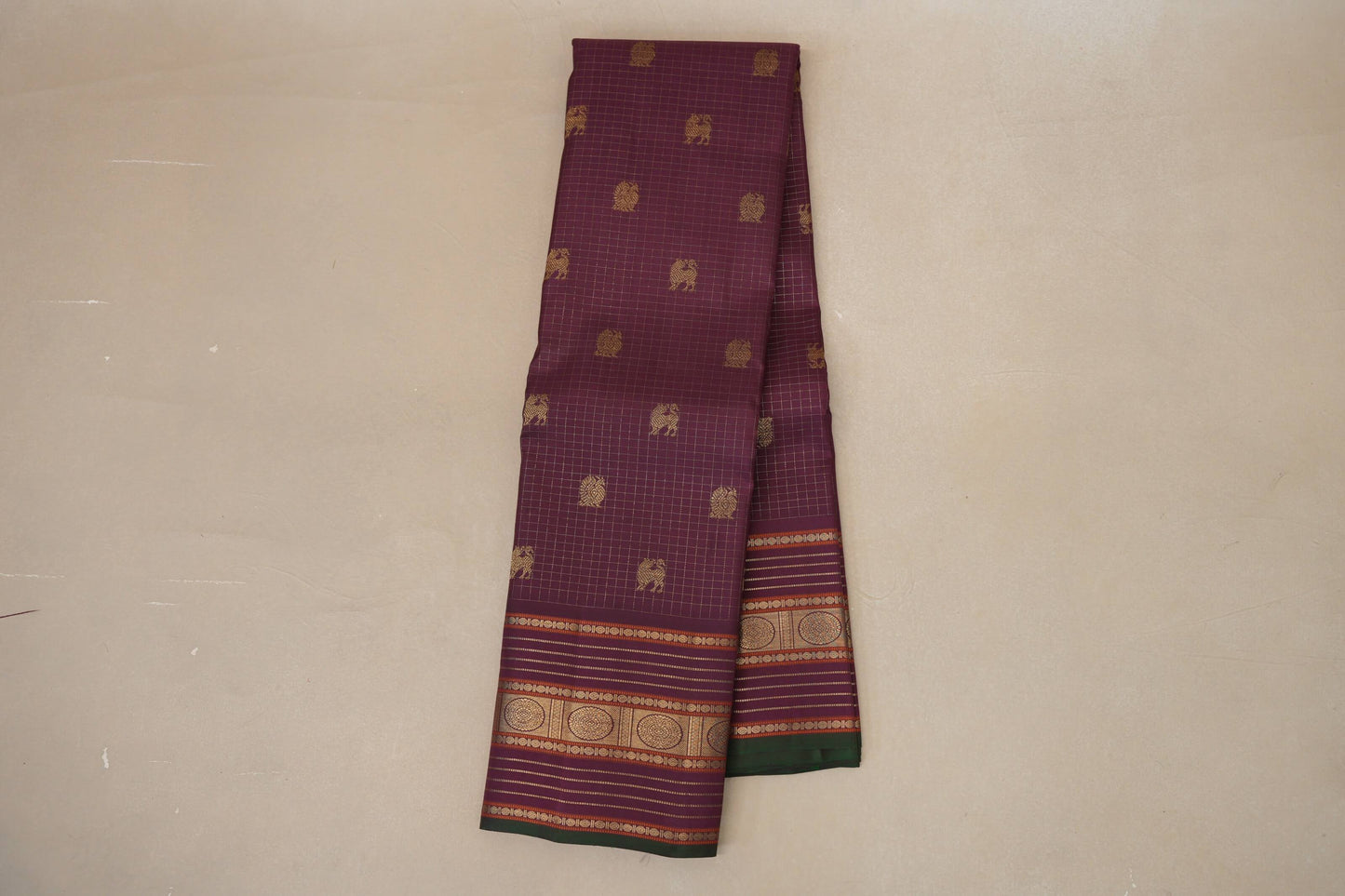 Deep Plum Heirloom Kanjivaram Silk Saree online