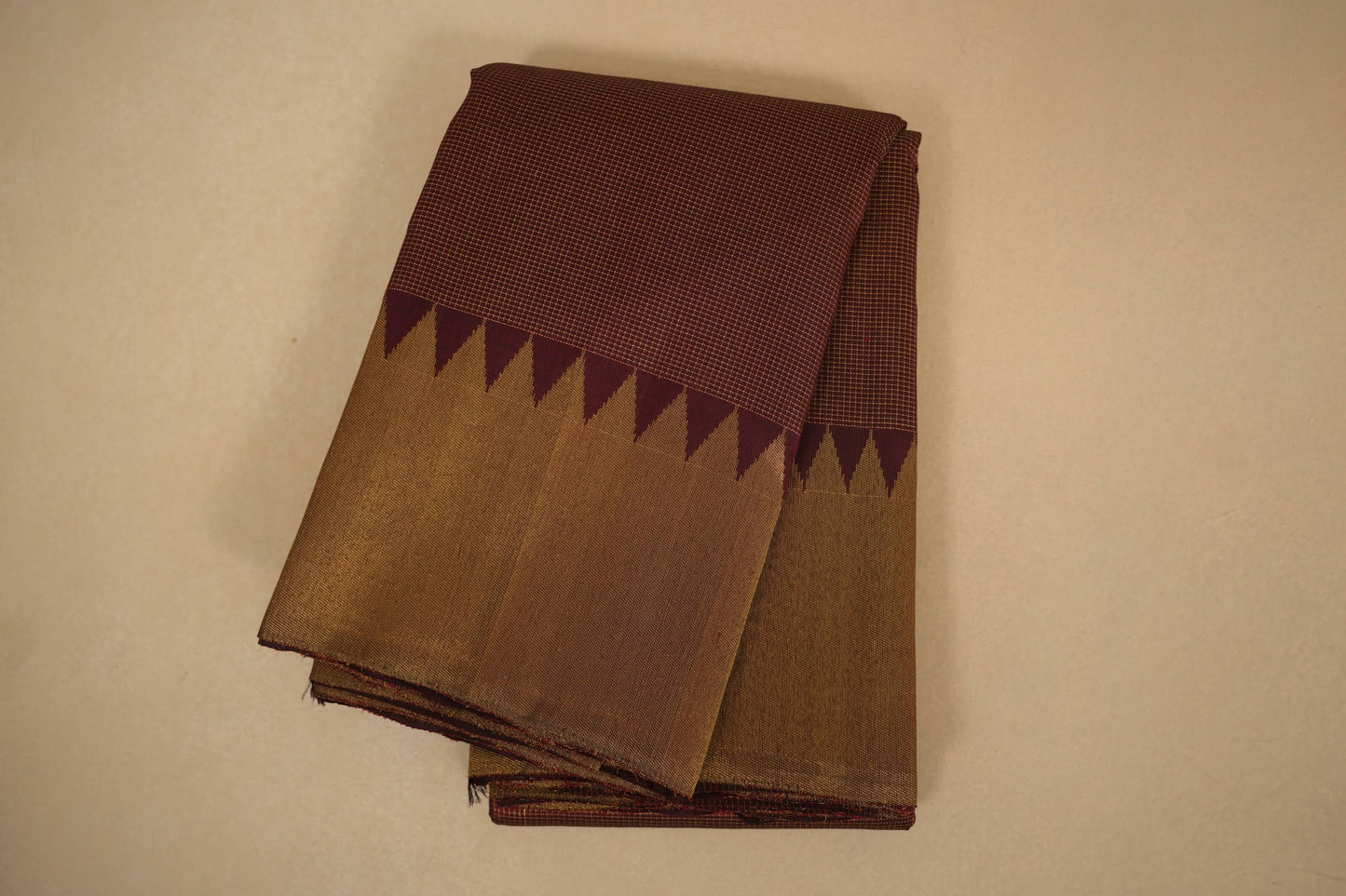 Deep maroon vintage kanjivaram silk saree