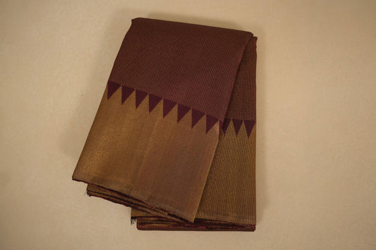 Deep maroon vintage kanjivaram silk saree