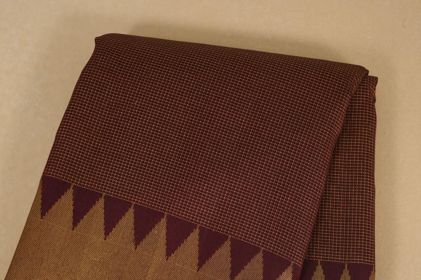 checked vintage kanjivaram silk saree