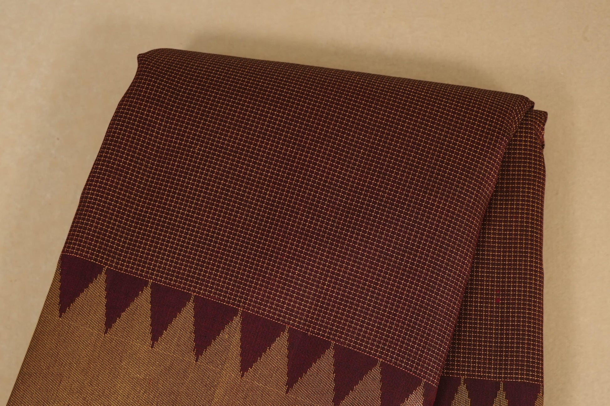 checked vintage kanjivaram silk saree