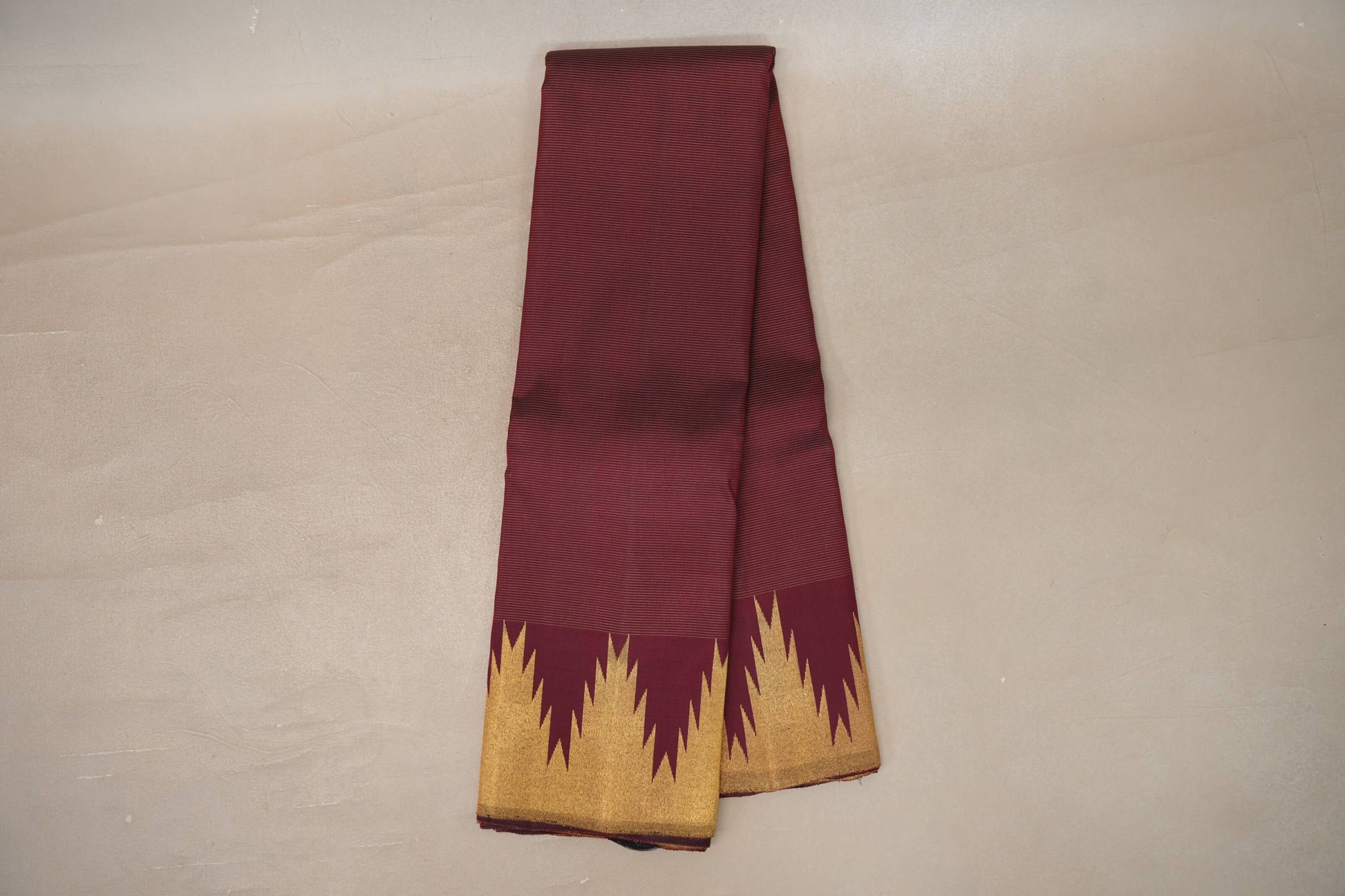 Deep Maroon Vintage Kanjivaram Silk Saree by Shreenivas Silks