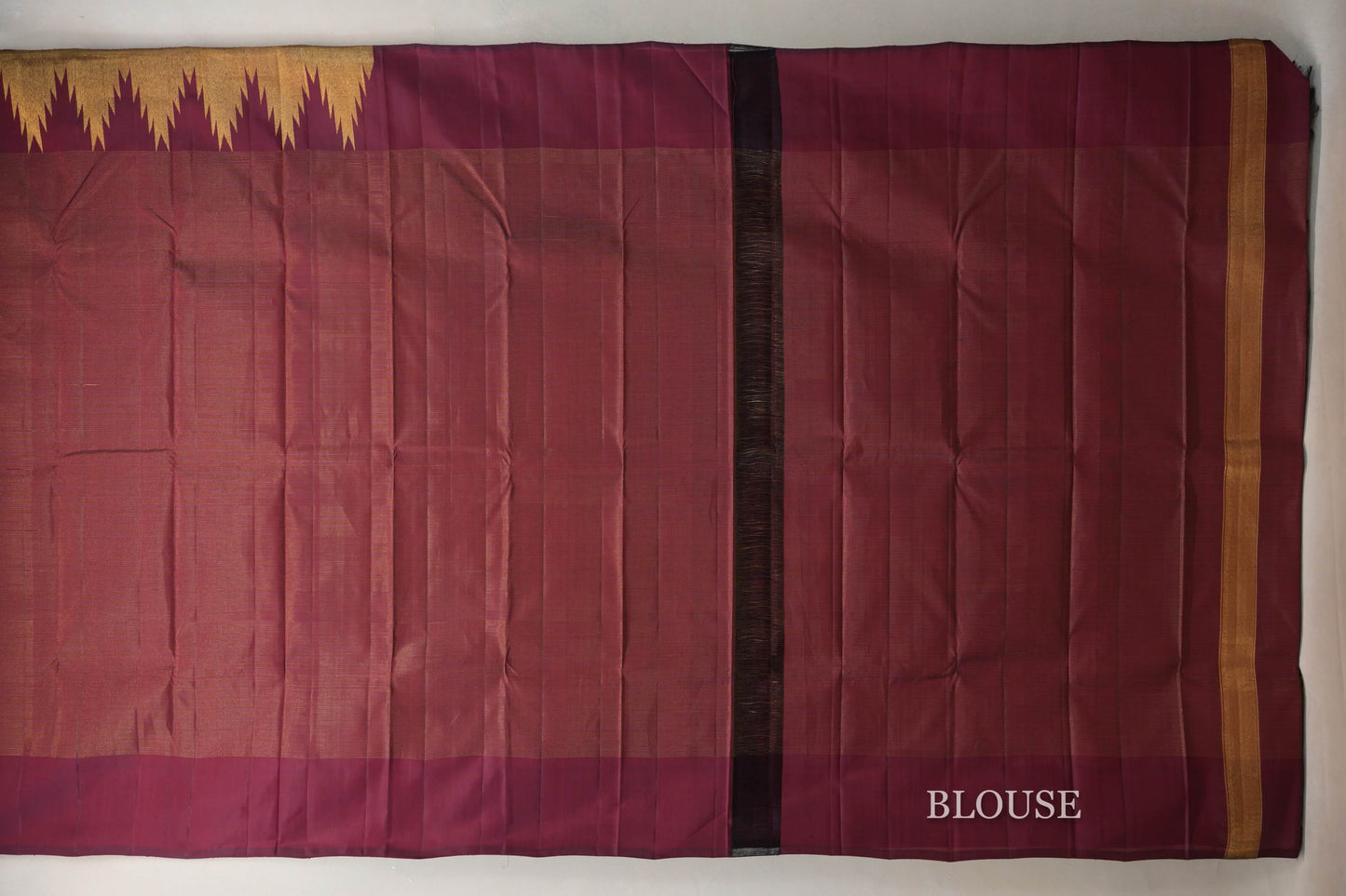 Deep Maroon Vintage Kanjivaram Silk Saree by Shreenivas Silks blouse