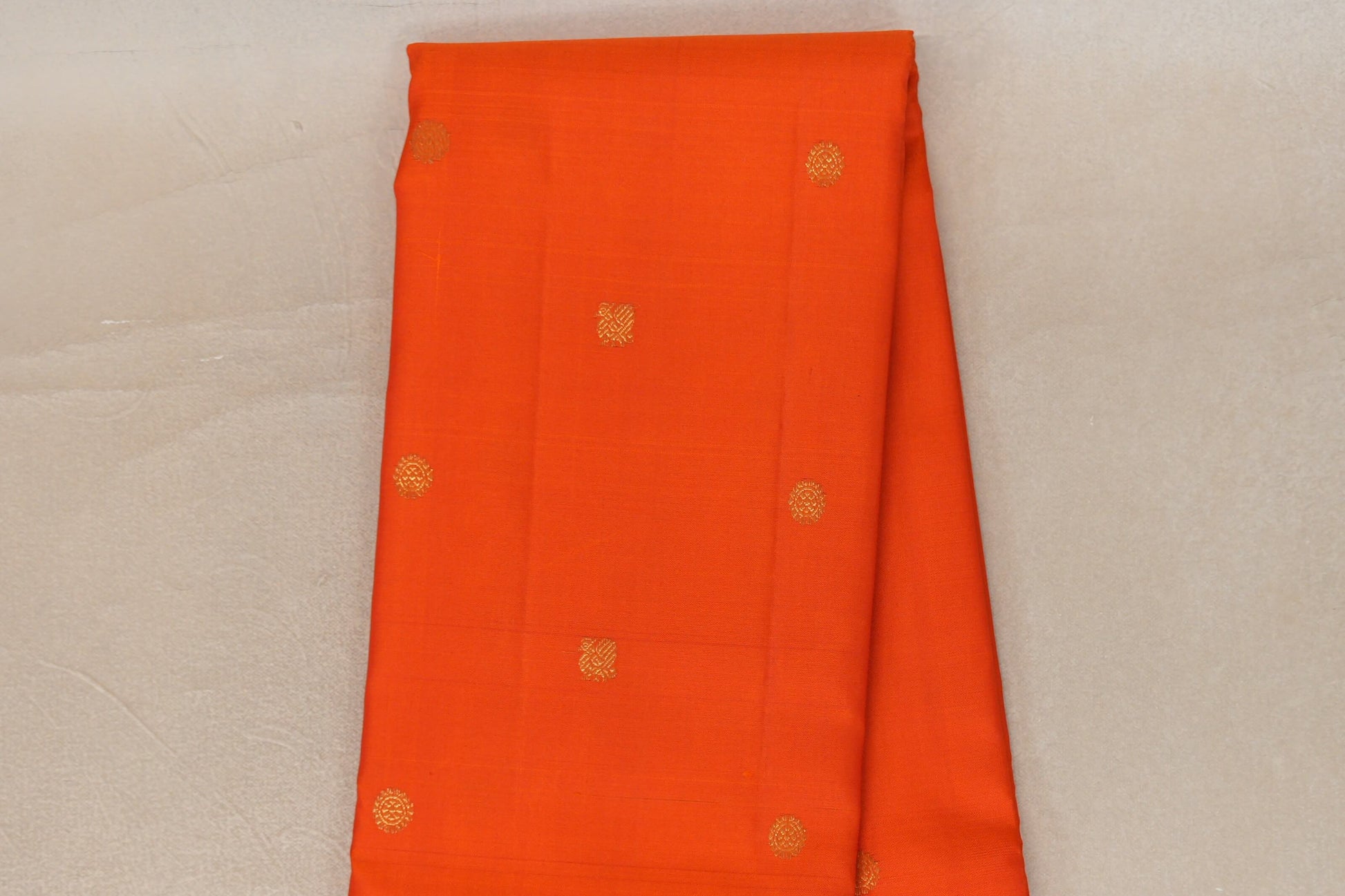 Bright orange with Bright Pink borders Vintage Kanjivaram Silk Saree  body