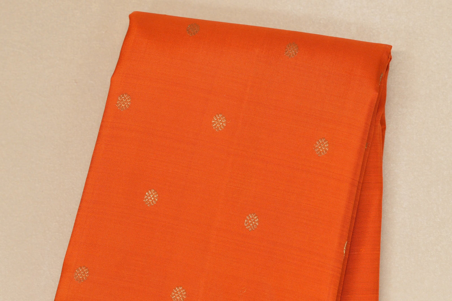 Orange with pink border Heirloom Kanjivaram Silk Saree body