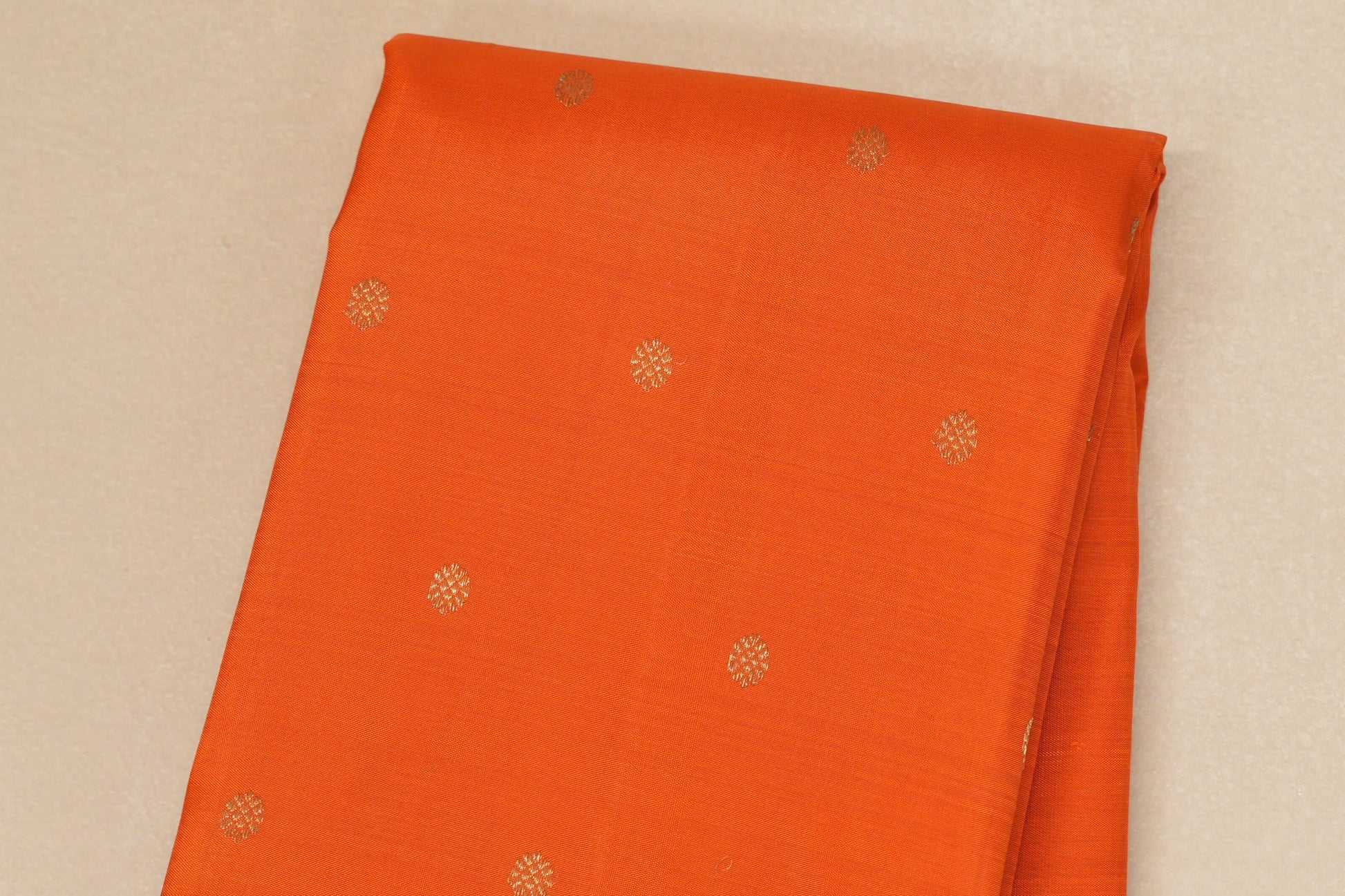 Orange with pink border Heirloom Kanjivaram Silk Saree body