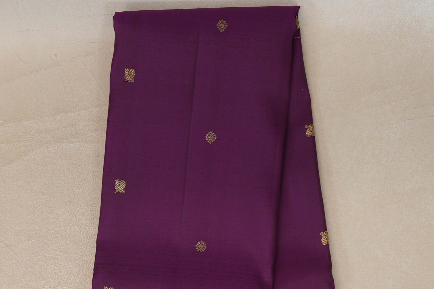 Deep purple with Reddish Maroon borders Vintage Kanjivaram Silk Saree by Shreenivas Silks body