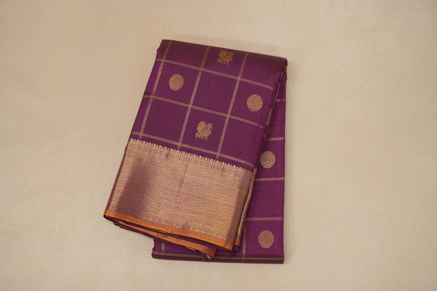 Deep magenta Heirloom Kanjivaram Silk Saree