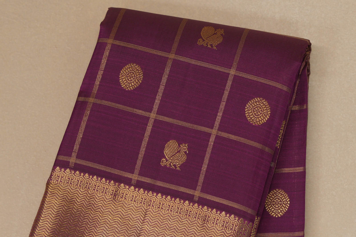 Deep magenta Heirloom Kanjivaram Silk Saree body