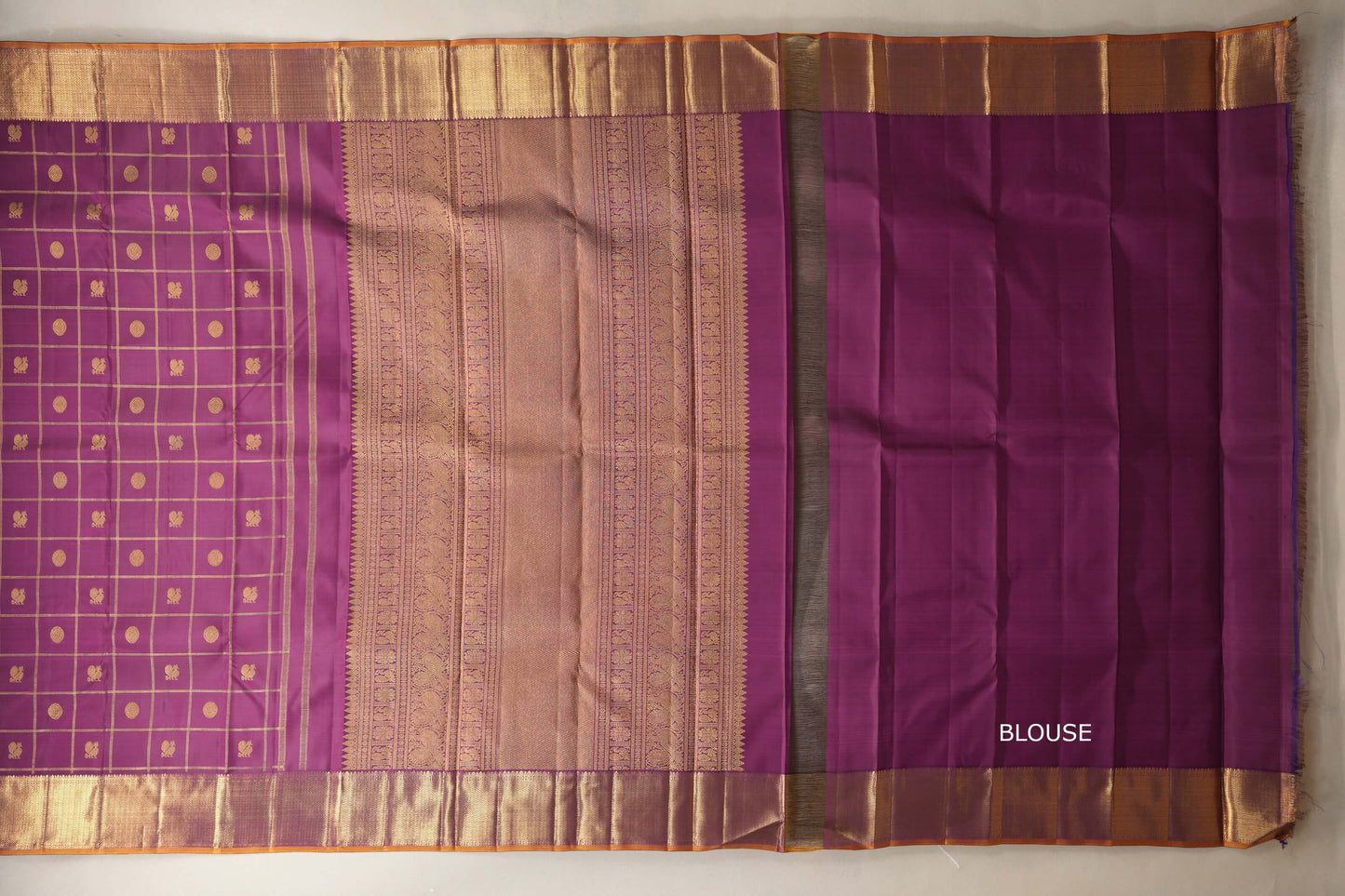 Deep magenta Heirloom Kanjivaram Silk Saree blouse