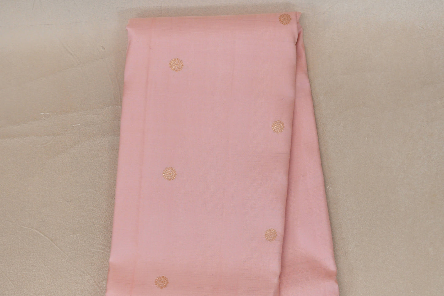 Baby pink with Light Sky Blue borders Vintage Kanjivaram Silk Saree by Shreenivas Silks body