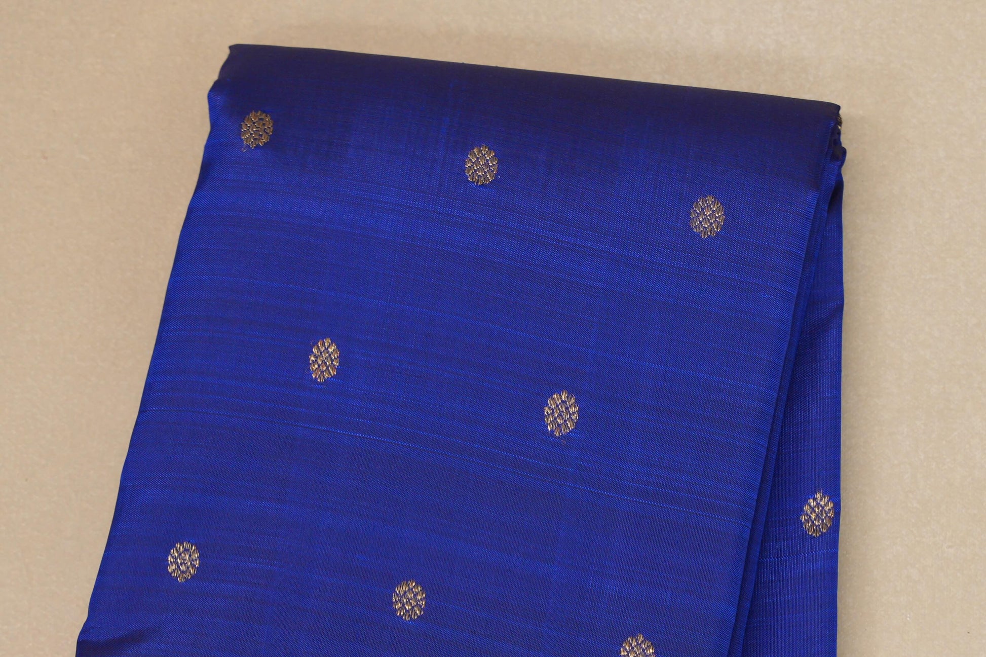 Royal blue with Tomato Red border Heirloom Kanjivaram Silk Saree by Shreenivas Silk body