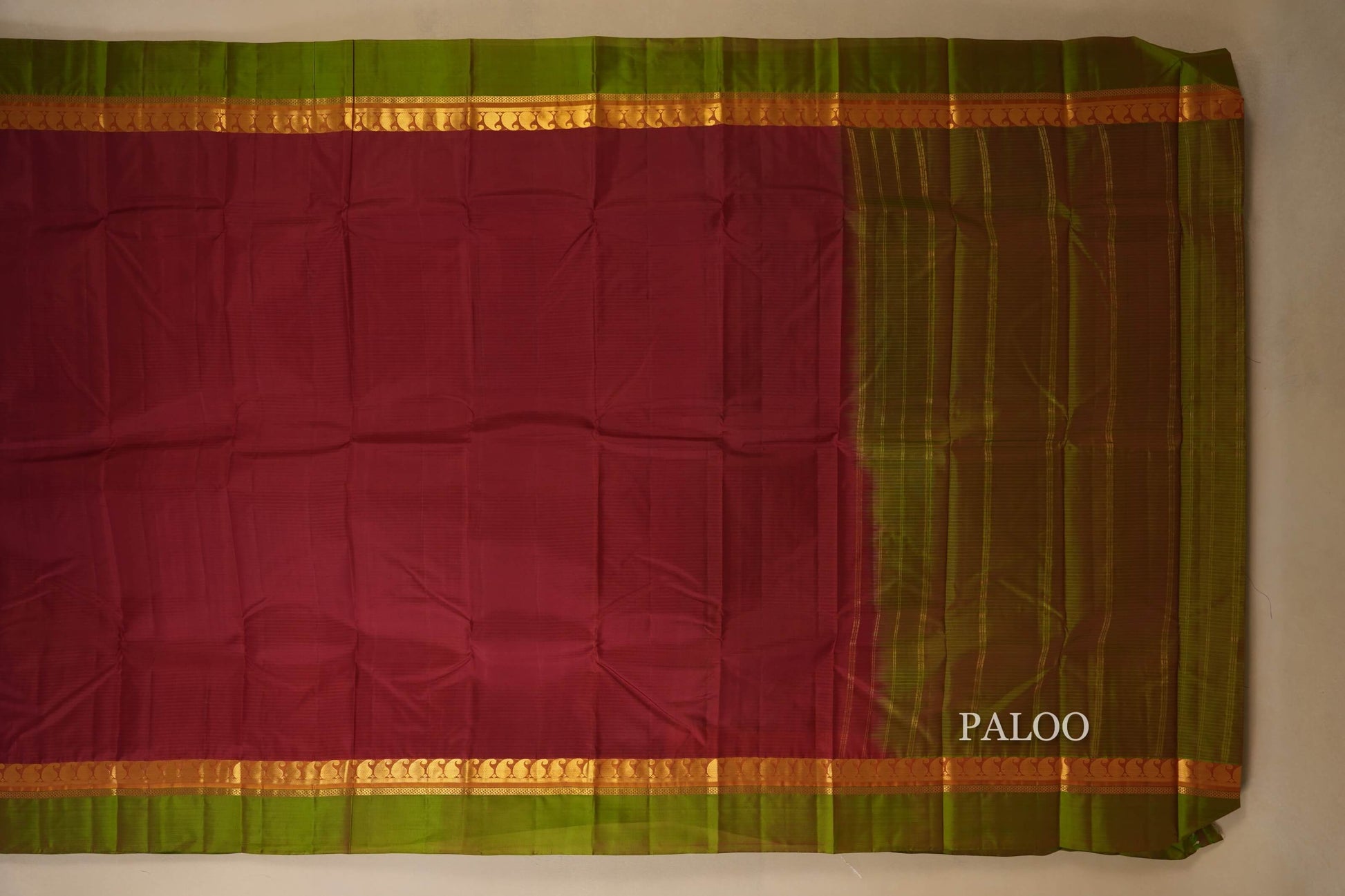 Maroon Light weight Kanjivaram Silk Saree  paloo
