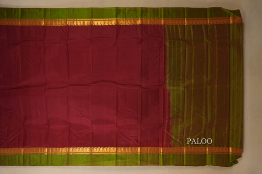 Maroon Light weight Kanjivaram Silk Saree  paloo
