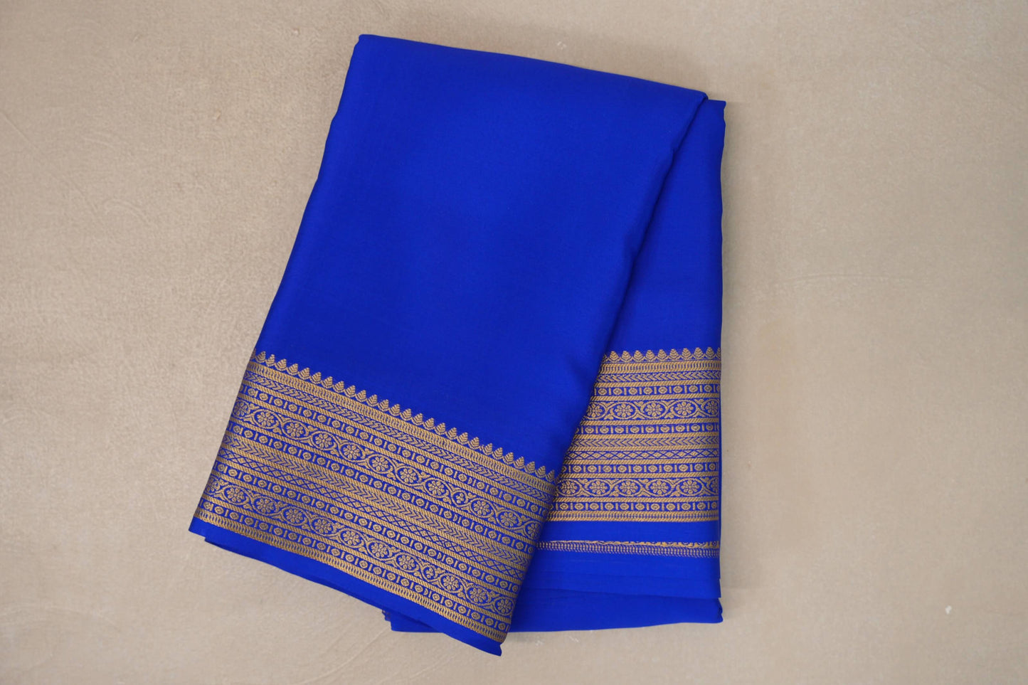 Bright Royal Blue Mysore Silk Saree by Shreenivas Silk