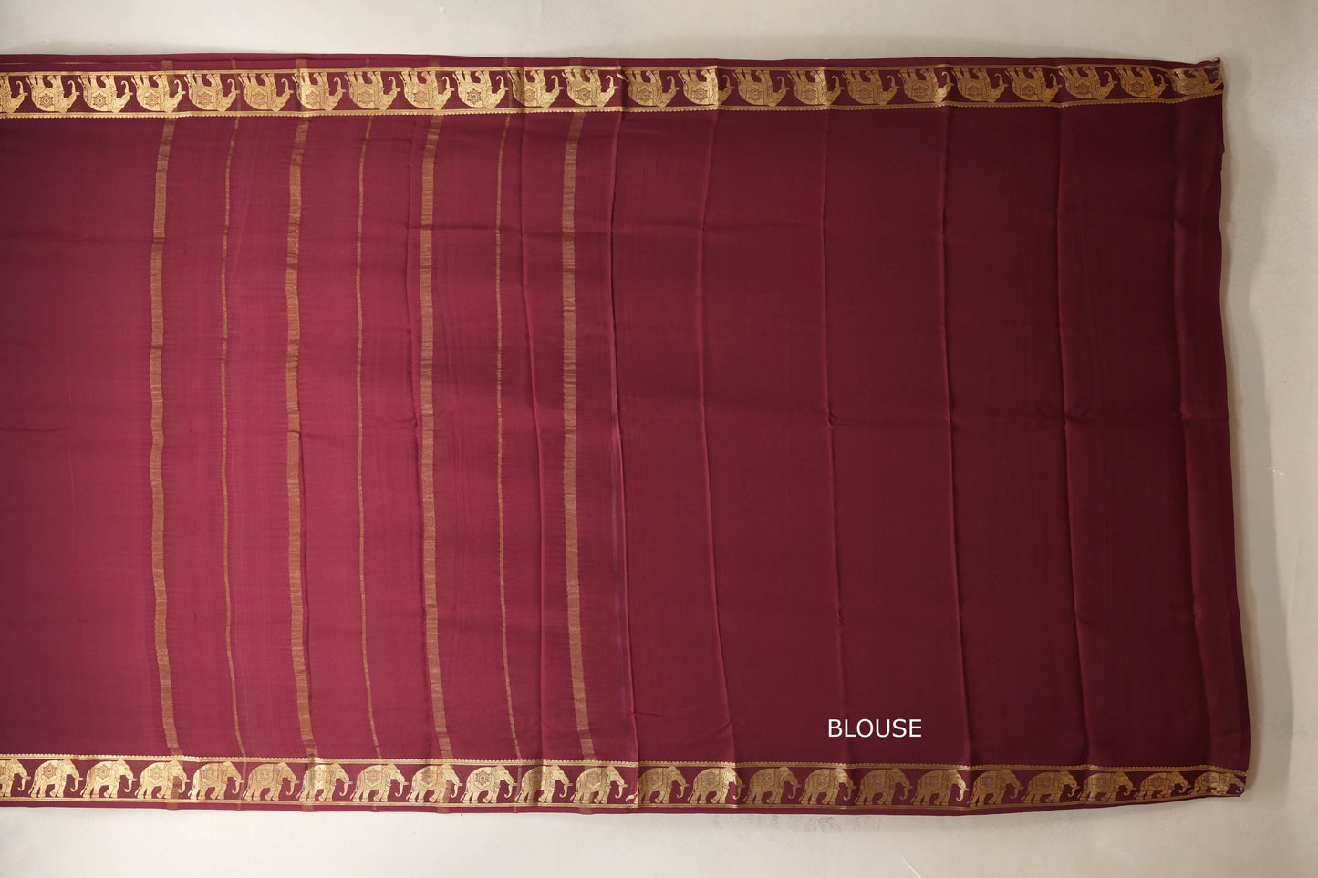 Deep Maroon Mysore Silk Saree blouse