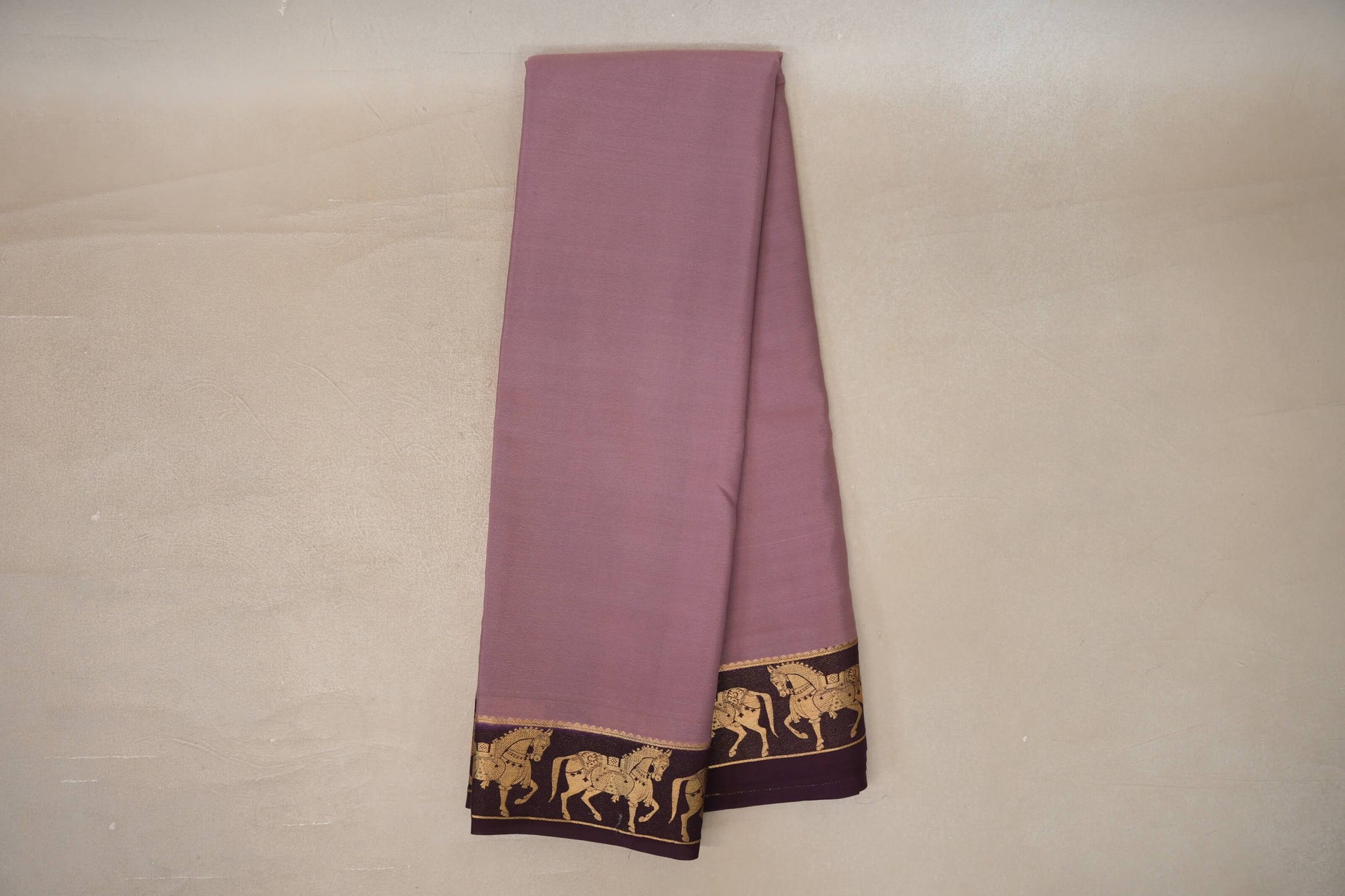 Dusty mauve Mysore Silk Saree by Shreenivas Silks