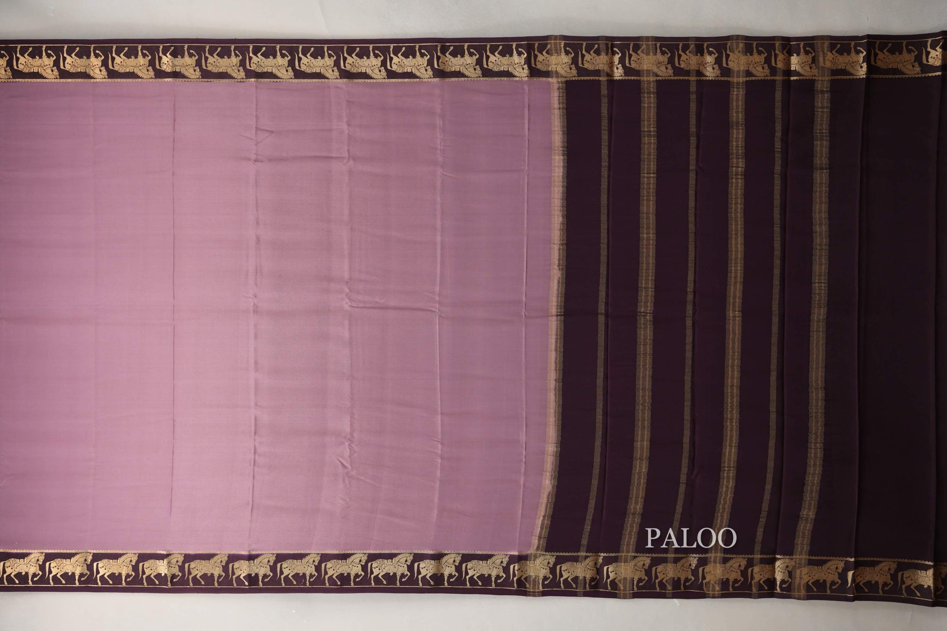 Dusty mauve Mysore Silk Saree by Shreenivas Silk paloo