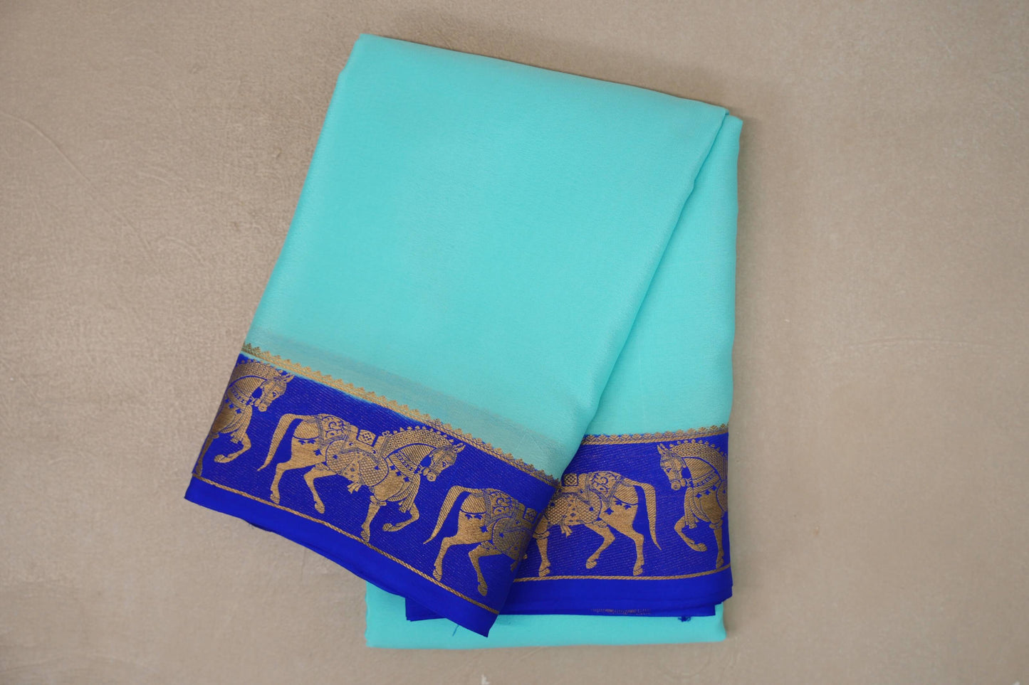 Light sky blue Mysore Silk Saree by Shreenivas Silks