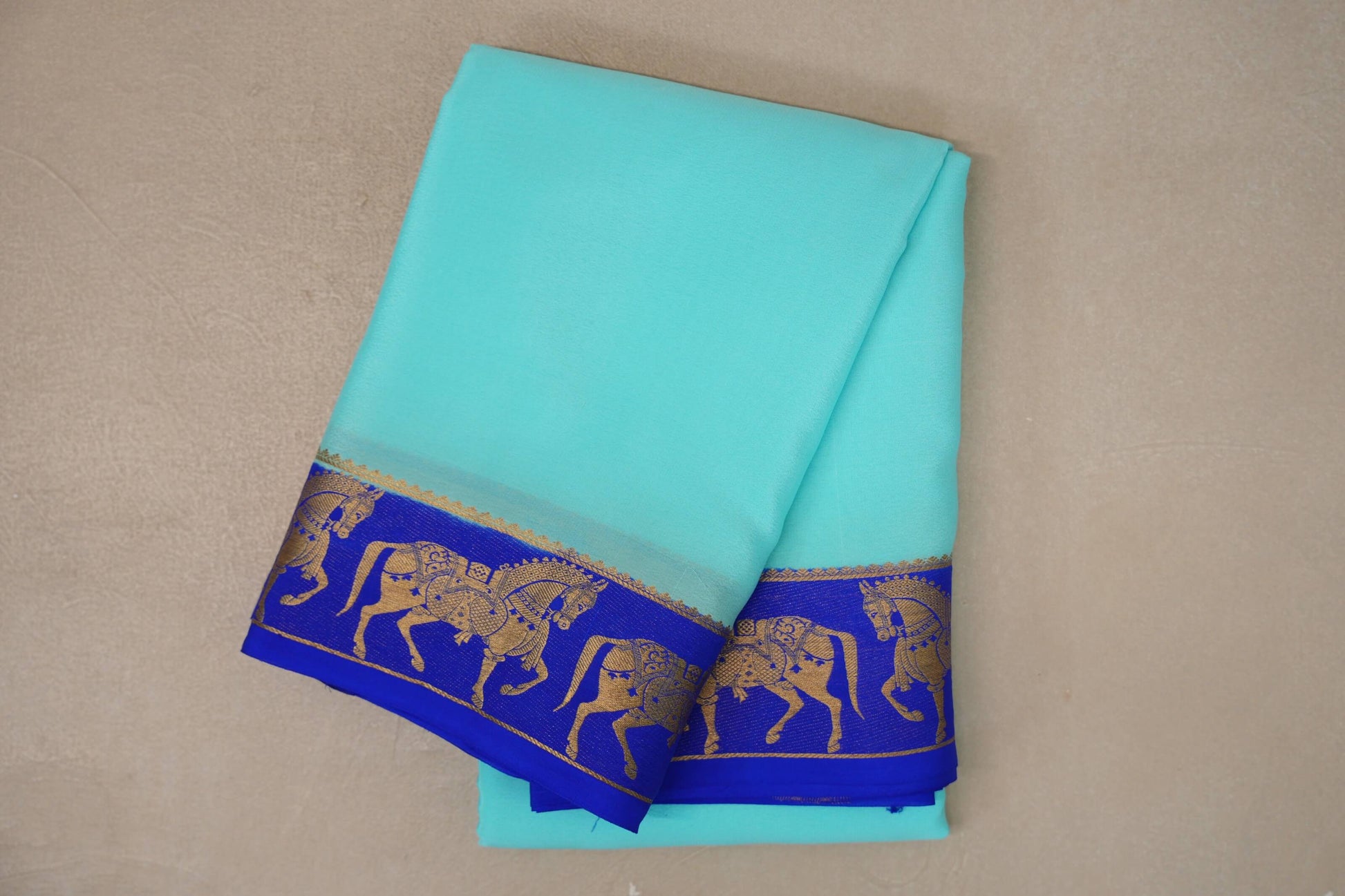 Light sky blue Mysore Silk Saree by Shreenivas Silks