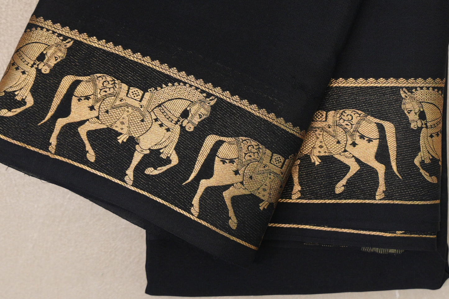 Black Mysore Silk Saree by Shreenivas Silks border