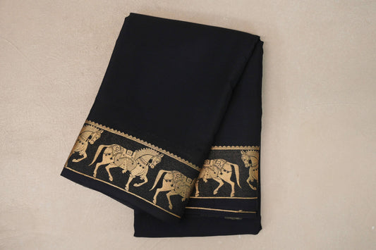 Black Mysore Silk Saree by Shreenivas Silks
