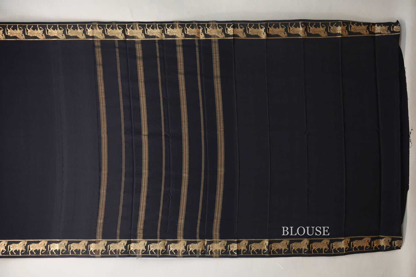 Black Mysore Silk Saree by Shreenivas Silks blouse